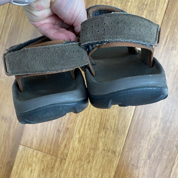 Teva Sandals Shoes Mens 10 Brown Gray Suede Adjustable Strap Outdoor Hiking - Picture 3 of 8